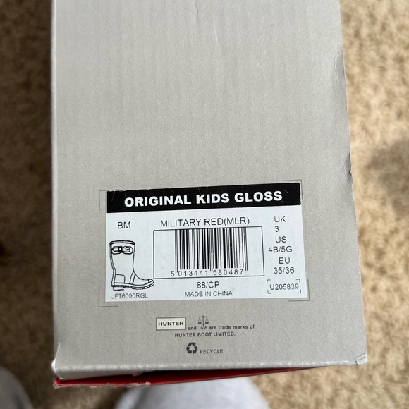 Original Hunter Kids Glossy Red Rain Boots - Picture 5 of 6